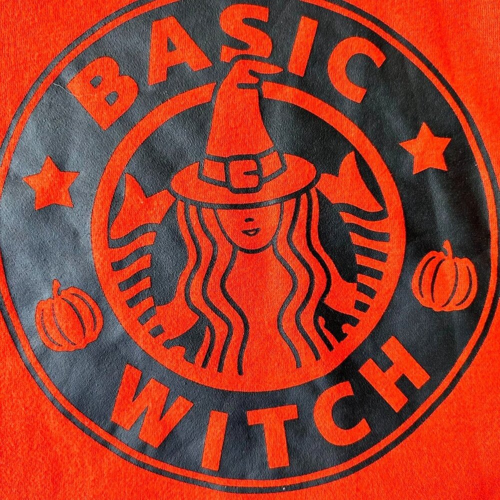 Sheshow Basic Witch Sweatshirt Medium Orange Hall… - image 2